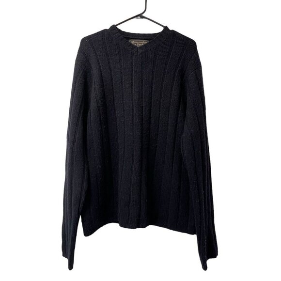 Abercrombie & Fitch Sweater Men‎ V Neck Wool Blend Size Large Preppy Retro Y2K - Picture 1 of 9